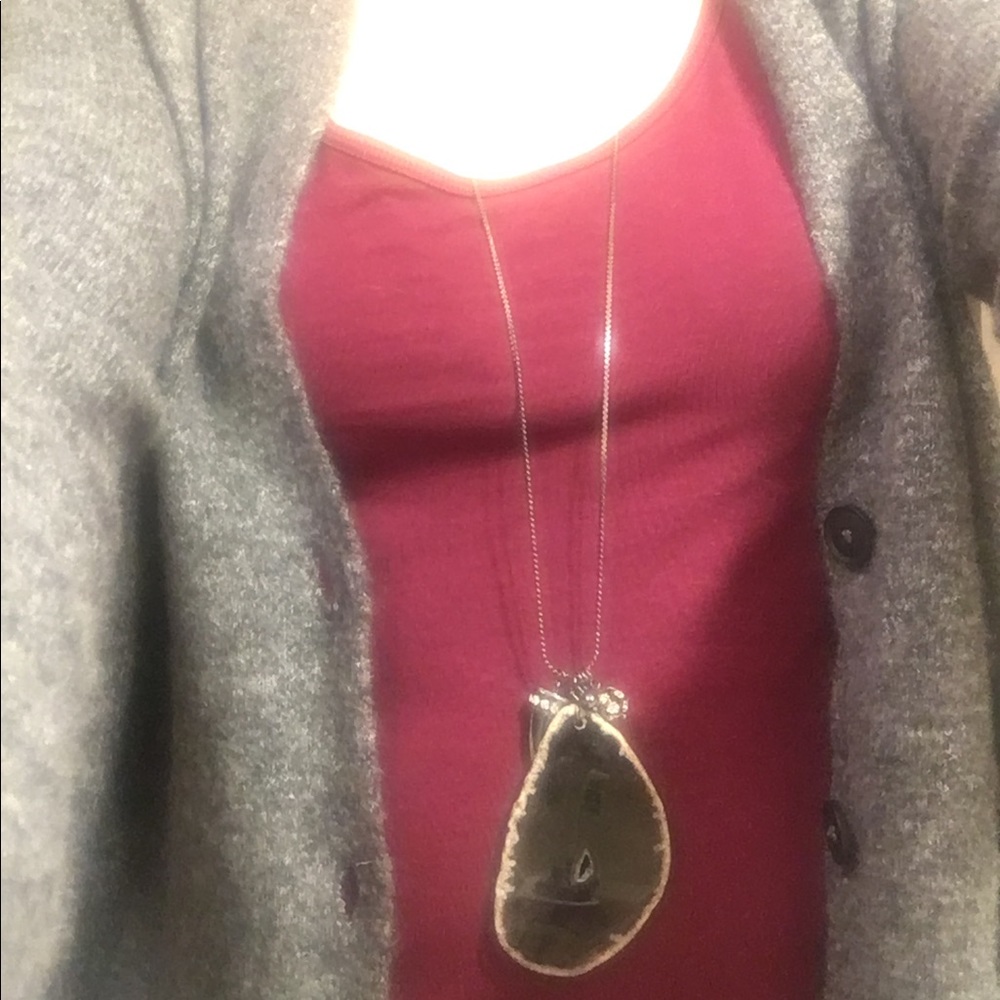 Express | Boho Black Agate Crystal charm necklace